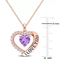 "I love You" Heart Pendant with Chain