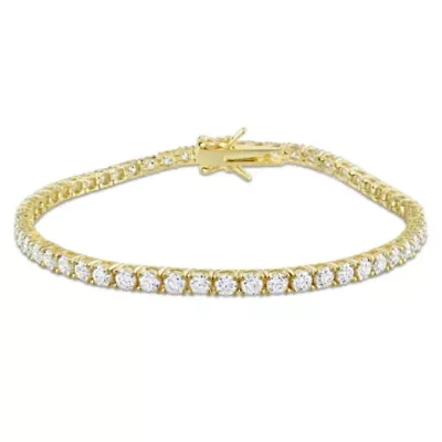 Lab Created 5.62 CT TGW Created Moissanite Tennis Bracelet in Yellow Plated Sterling Silver