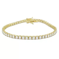Lab Created 5.62 CT TGW Created Moissanite Tennis Bracelet in Yellow Plated Sterling Silver