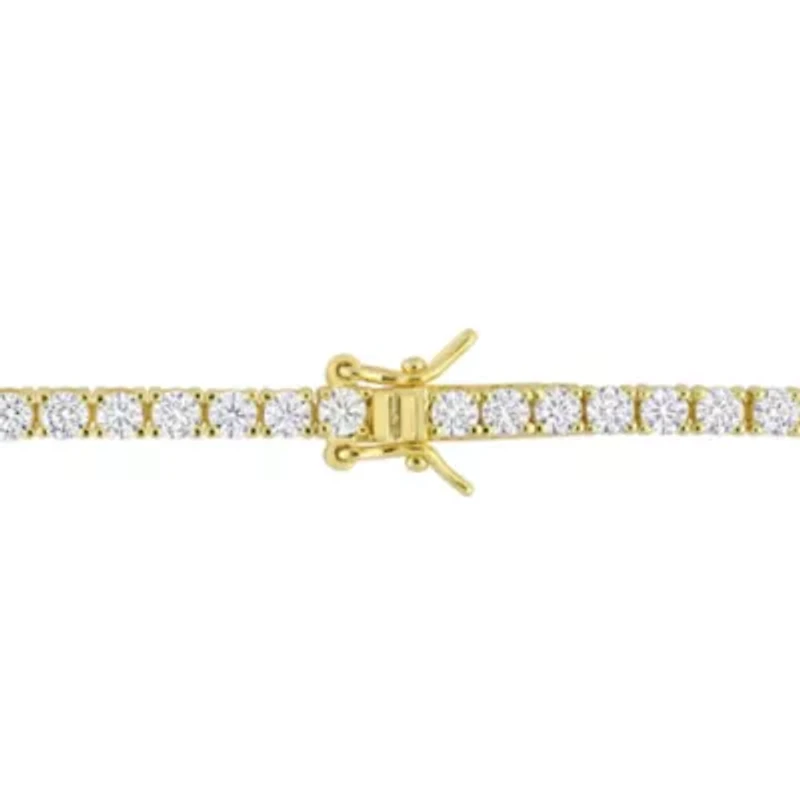 Lab Created 5.62 CT TGW Created Moissanite Tennis Bracelet in Yellow Plated Sterling Silver