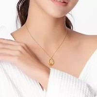2 ct. t.g.w. Citrine, Madeira Citrine and Honey Citrine Graduated Open Teardrop Pendant with Chain in 18K Yellow Gold Plated Sterling Silver