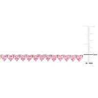 Lab Created 31.2 ct. t.g.w. Created Pink Sapphire Tennis Necklace in Rose Plated Sterling Silver