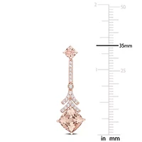 5 ct. t.g.w. Morganite and White Topaz Drop Earrings in 10K Rose Gold