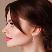 5 ct. t.g.w. Morganite and White Topaz Drop Earrings in 10K Rose Gold