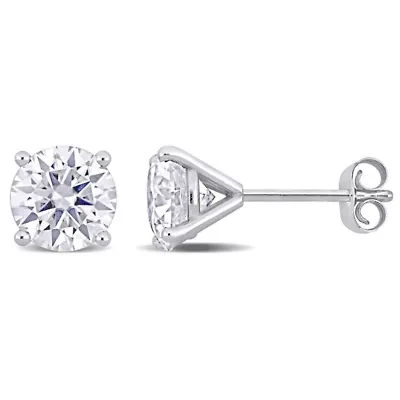 Lab Created 1.8 CT DEW Created Moissanite Solitaire Stud Earrings in 14k White Gold