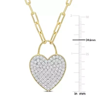 Lab Created 4.5 ct. t.g.w. Created White Sapphire Heart Pendant with Chain in Yellow Plated Sterling Silver