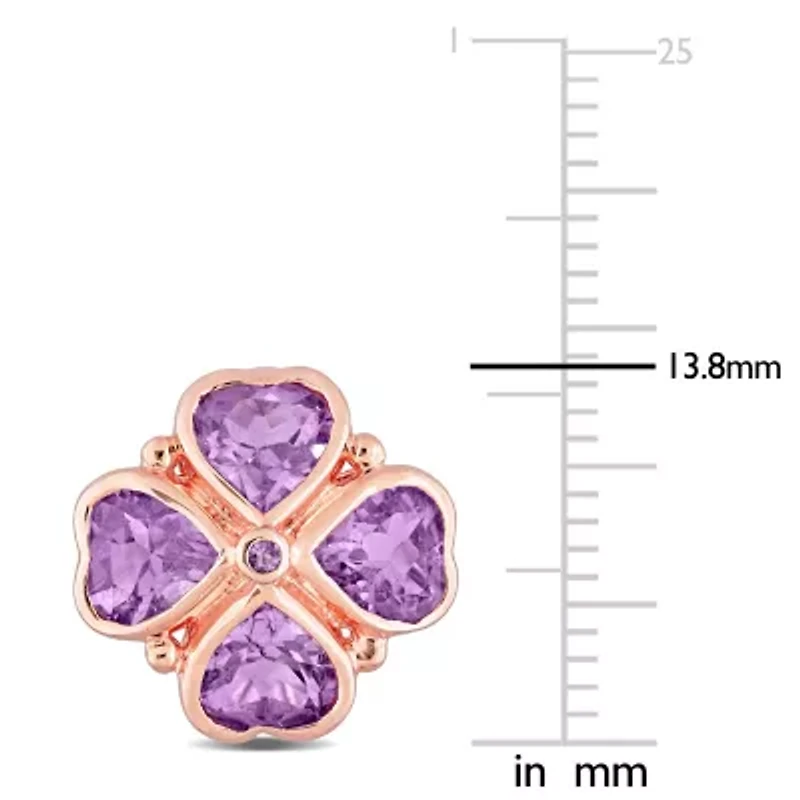 3.25 CT TGW Rose de France Clover Earrings in Rose Plated Sterling Silver