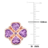 3.25 CT TGW Rose de France Clover Earrings in Rose Plated Sterling Silver