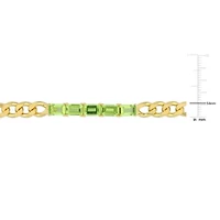 2.8 CT TGW Peridot Birthstone Link Bracelet in Yellow Plated Sterling Silver