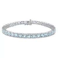 18.5 CT TGW Sky Blue Topaz Tennis Bracelet in Sterling Silver