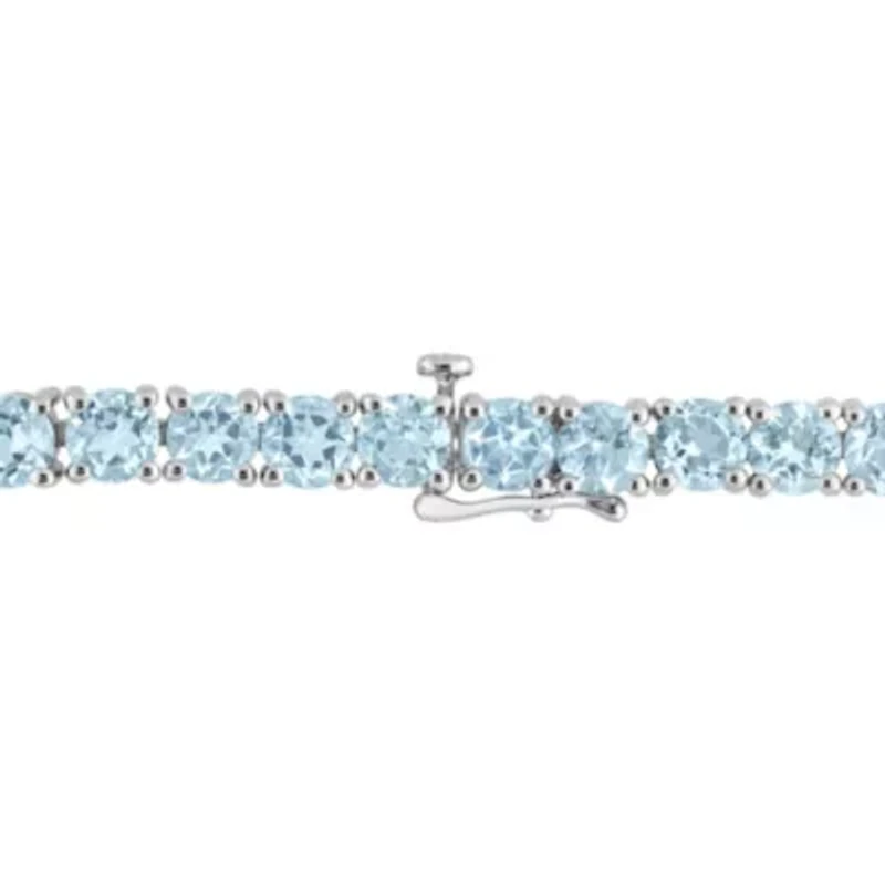 18.5 CT TGW Sky Blue Topaz Tennis Bracelet in Sterling Silver