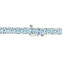 18.5 CT TGW Sky Blue Topaz Tennis Bracelet in Sterling Silver
