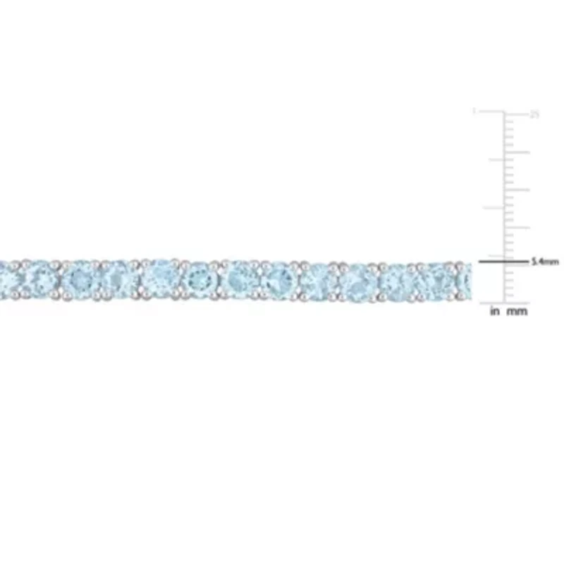 18.5 CT TGW Sky Blue Topaz Tennis Bracelet in Sterling Silver