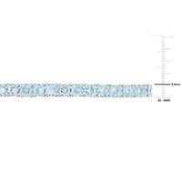 18.5 CT TGW Sky Blue Topaz Tennis Bracelet in Sterling Silver