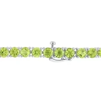 19.6 CT TGW Peridot Tennis Bracelet in Sterling Silver