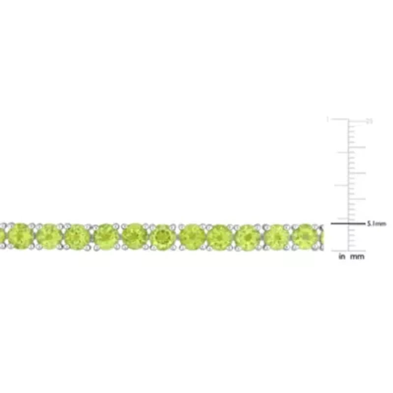 19.6 CT TGW Peridot Tennis Bracelet in Sterling Silver