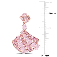 3/8 CT Diamond TW And 13.8 CT TGW Pink Sapphire Post Earrings 14k Pink Gold GH I1