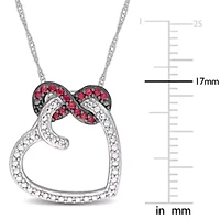 1/6 ct. t.g.w. Ruby Fashion Pendant With Chain 10K White Gold