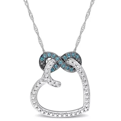 1/6 ct. t.g.w. London Blue Topaz Fashion Pendant With Chain 10K White Gold
