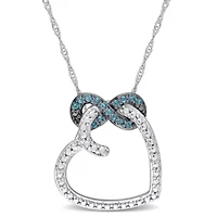 1/6 ct. t.g.w. London Blue Topaz Fashion Pendant With Chain 10K White Gold