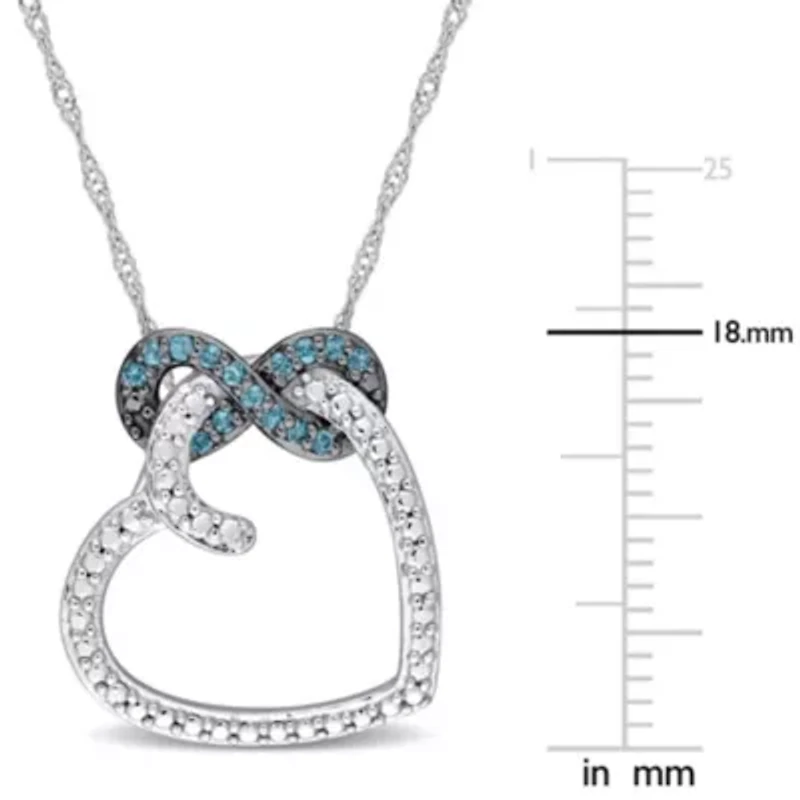 1/6 ct. t.g.w. London Blue Topaz Fashion Pendant With Chain 10K White Gold