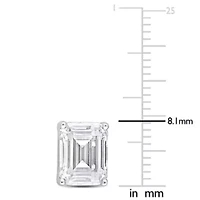 Lab Created 4.8 CT TGW Emerald Cut Created Moissanite Stud Earrings in Sterling Silver