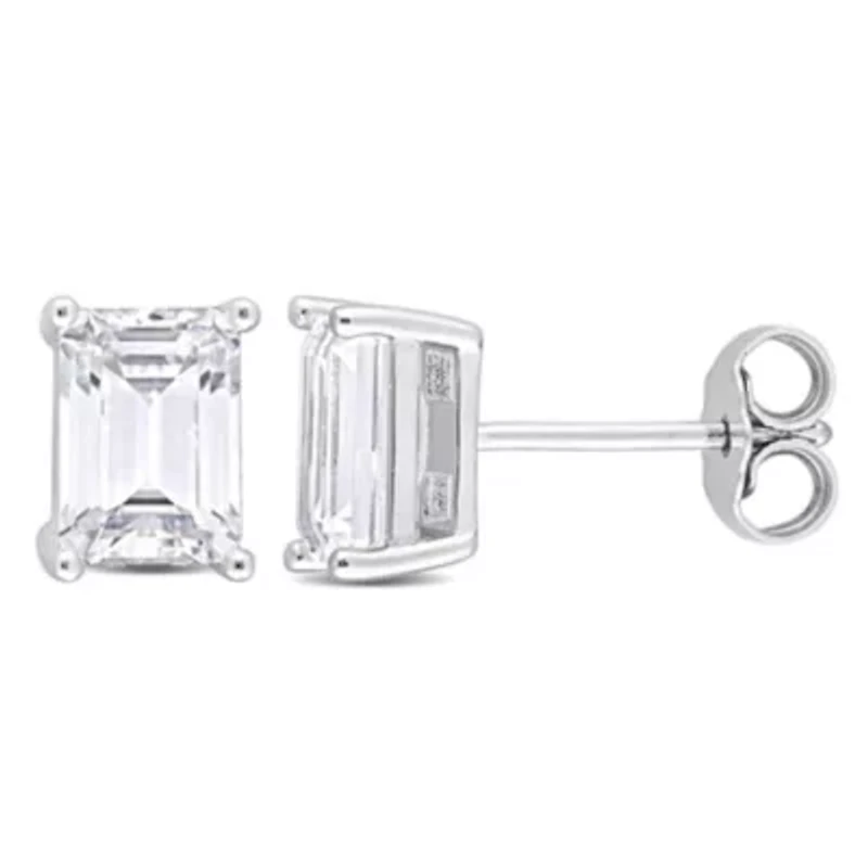 Lab Created 2 ct. t.g.w. Created Moissanite Stud Earrings in Sterling Silver