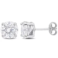 Lab Created 3.75 CT TGW Created Moissanite Stud Earrings in Sterling Silver