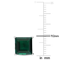 Lab Created 5.1 CT TGW Created Emerald Earrings Silver