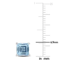 2.75 CT TGW Square Blue Topaz - Sky Earrings in Sterling Silver