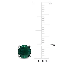 Lab Created 1.62 CT TGW Created Emerald Earrings in Sterling Silver