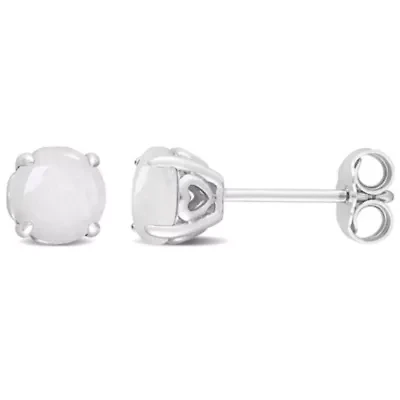 1.1 CT TGW Opal Post Earrings Silver