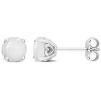 1.1 CT TGW Opal Post Earrings Silver