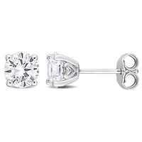 2 CT TGW White Topaz Earrings in Sterling Silver