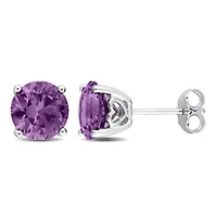 Lab Created 4.62 CT TGW Created Alexandrite Stud Earrings in Sterling Silver