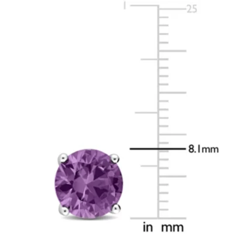 Lab Created 4.62 CT TGW Created Alexandrite Stud Earrings in Sterling Silver