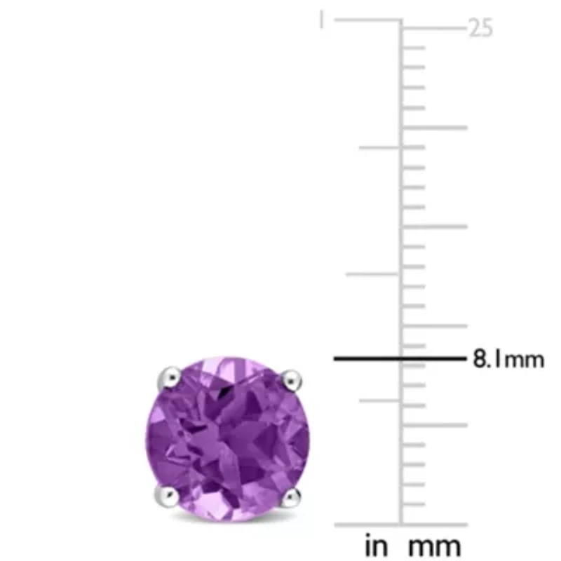 3 CT TGW Amethyst Stud Earrings in Sterling Silver