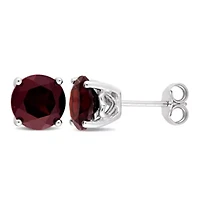 4 CT TGW Garnet Earrings in Sterling Silver