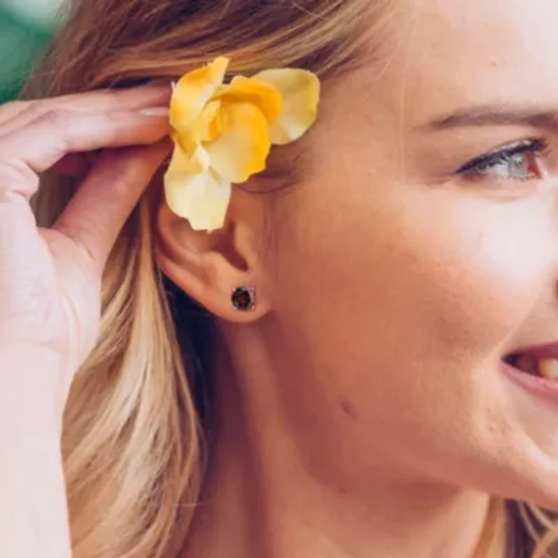 4 CT TGW Garnet Earrings in Sterling Silver