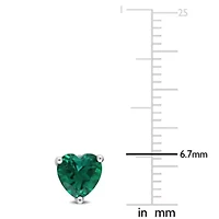 Lab Created 1.5 CT TGW Created Emerald Heart Earrings in Sterling Silver