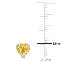 1.4 CT TGW Citrine Post Earrings Silver