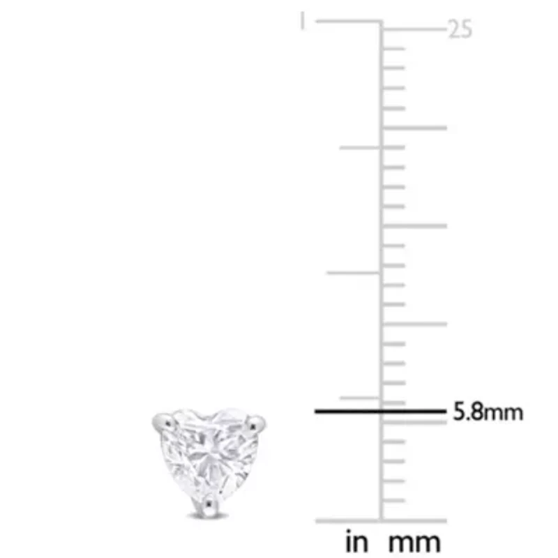 Lab Created 1 CT TGW Created Moissanite-White Post Earrings Silver