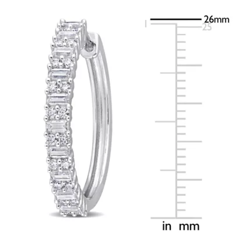 Lab Created 3/4 ct. t.g.w. Created Moissanite Hoop Earrings Silver
