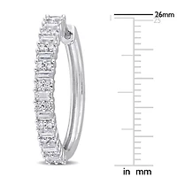 Lab Created 3/4 ct. t.g.w. Created Moissanite Hoop Earrings Silver