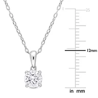 Lab Created 3/4 ct. t.g.w. Created Moissanite Solitaire Pendant with Chain in Sterling Silver