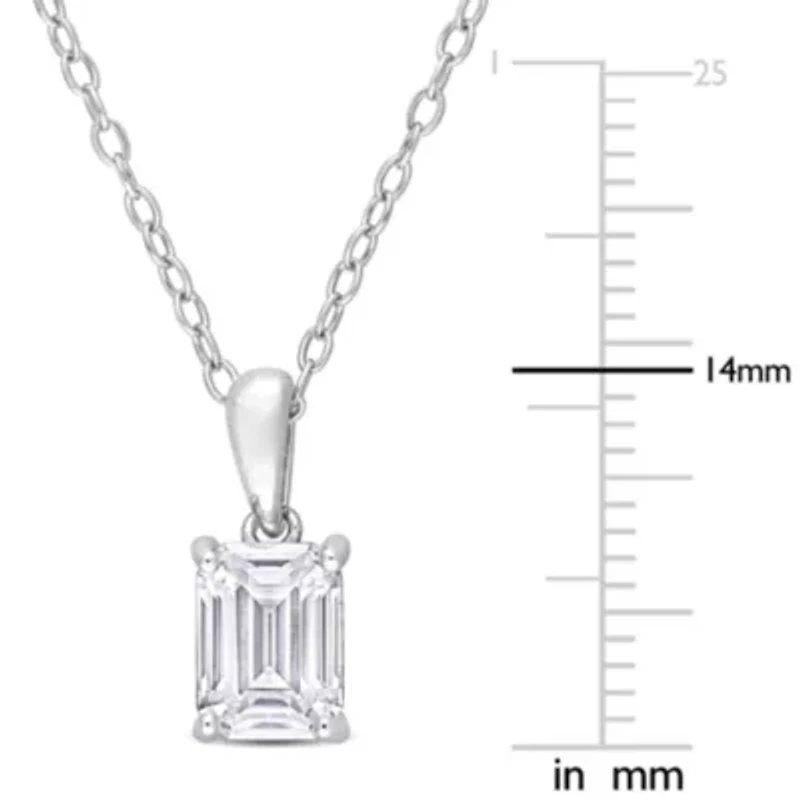 Lab Created 1 ct. t.g.w. Created Moissanite Solitaire Pendant with Chain in Sterling Silver
