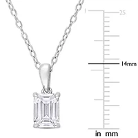 Lab Created 1 ct. t.g.w. Created Moissanite Solitaire Pendant with Chain in Sterling Silver