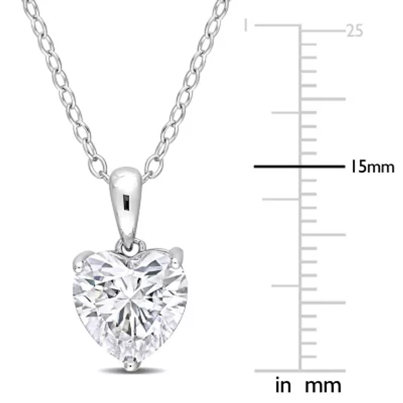 Lab Created 2 ct. t.g.w. Created Moissanite Solitaire Pendant with Chain in Sterling Silver