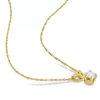 2-Pc Set of 1/2 ct. t.w. Diamond Solitaire Pendant with Chain and Stud Earrings in 14K Yellow Gold