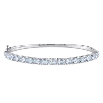 7.14 ct. t.g.w. Aquamarine Bangle in Sterling Silver
